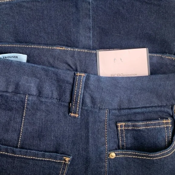 BCBG Generation Wide Leg Jeans Indigo Rinse High Rise Trouser Denim 7/28 NWT - Picture 7 of 7